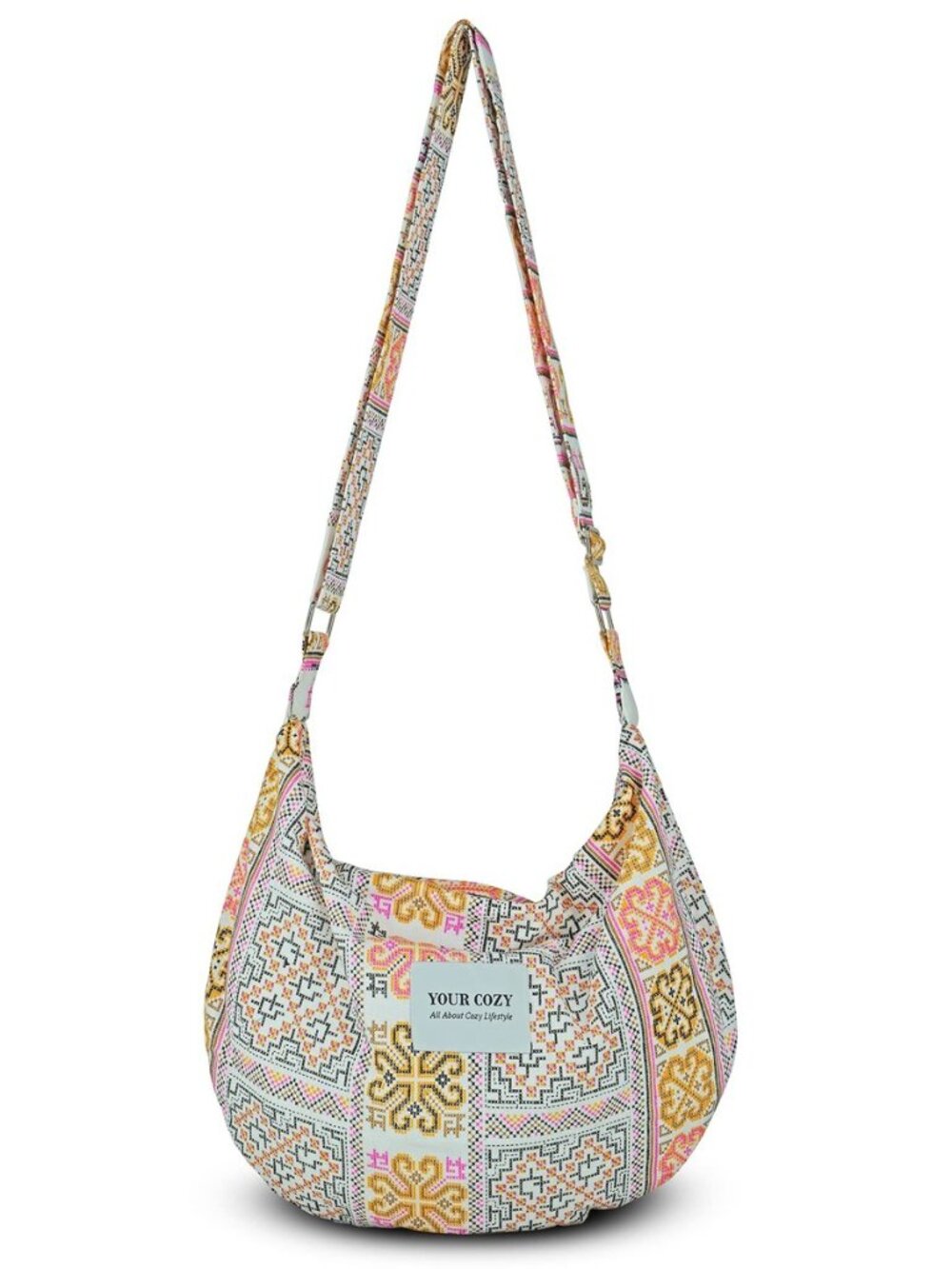 Crescent Crossbody Bag for Women Boho Sling Purse with Zipper Lightweight Hobo